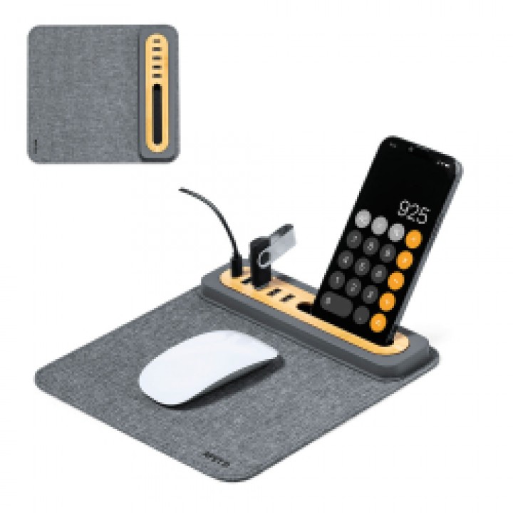 Promosyon RPET Mousepad ve USB Çoklayıcı Telefon Standı
